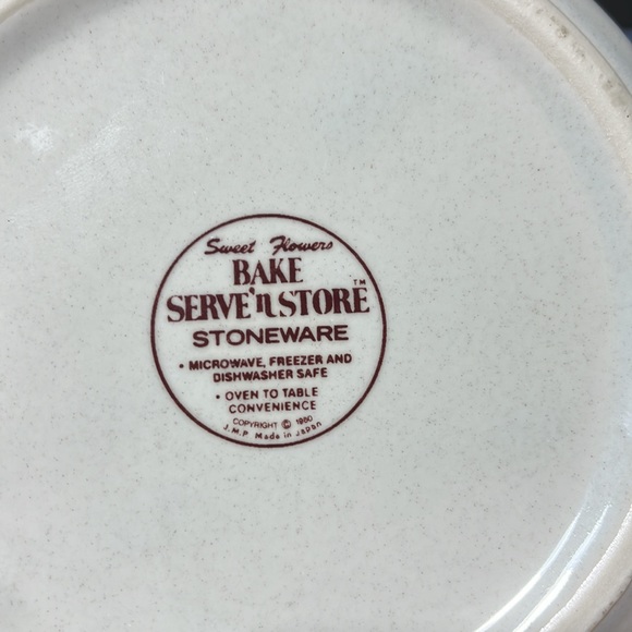 Sweet Flowers Dining Vintage Heavenly Bake Serve N Store Stoneware